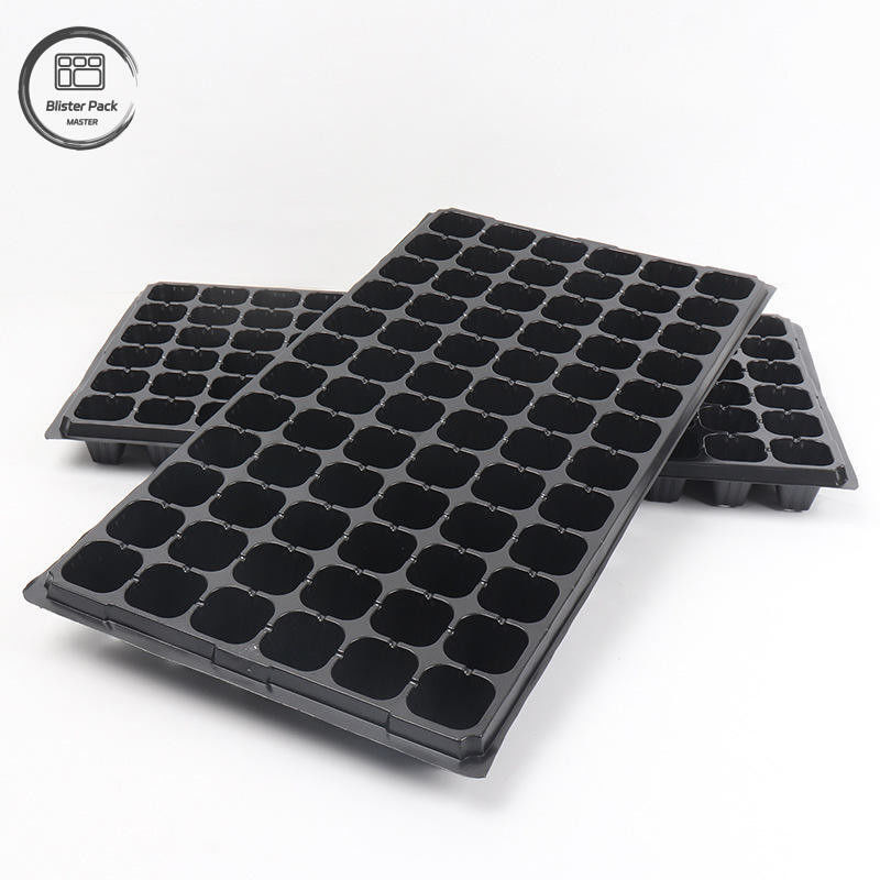 温室用耐久性黒いプラスチック種子皿 リサイクル素材 50 セル種子機 3.8cm 深い穴