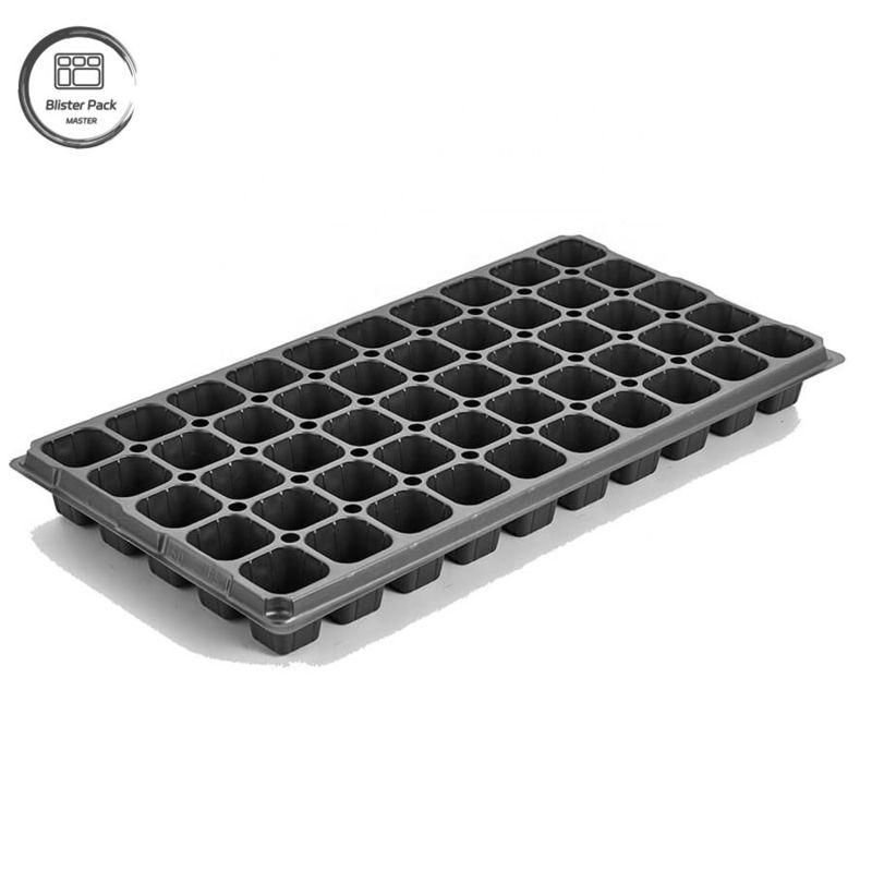 温室用耐久性黒いプラスチック種子皿 リサイクル素材 50 セル種子機 3.8cm 深い穴