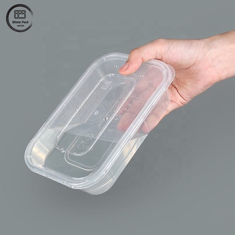 マイクロウェーブ用PP使い捨てプラスチックベントボックス 蓋付き クリア 多サイズ 500mlから1500ml