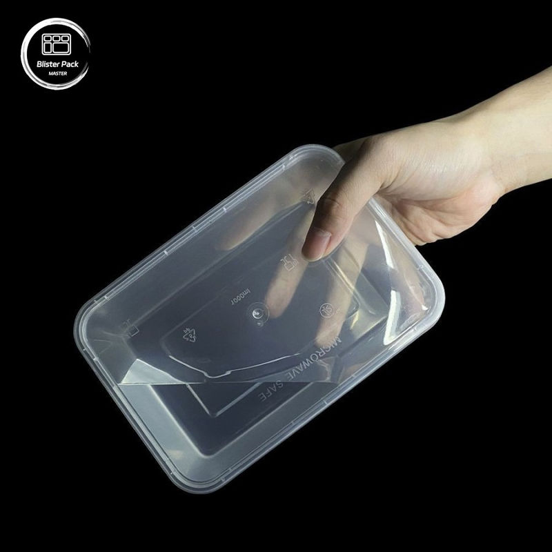 直角型PP使い捨てプラスチック食品容器 500mlから1000mlまでの汎用サイズ