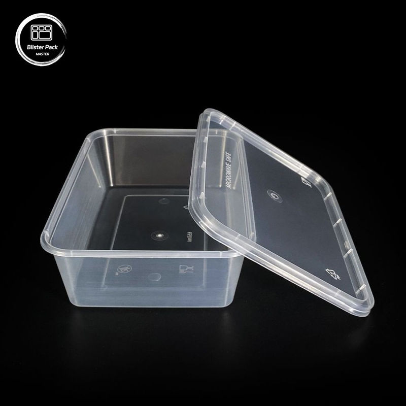 直角型PP使い捨てプラスチック食品容器 500mlから1000mlまでの汎用サイズ
