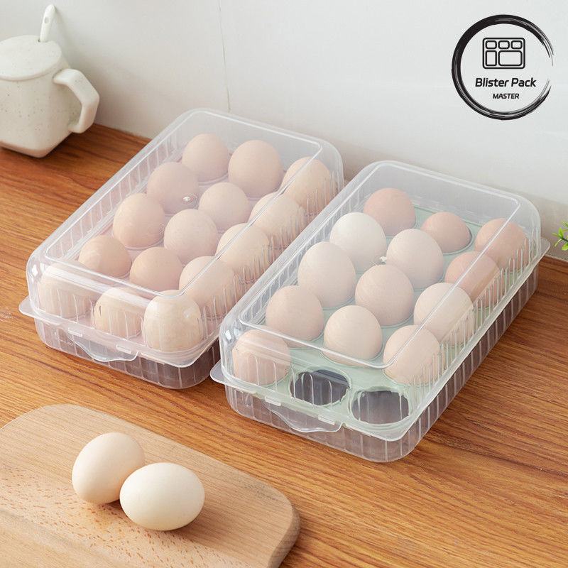 10/15 格子付き 蓋付き 積み立てられる透明プラスチック製 卵箱 冷蔵庫 キッチン用 安全なプラスチック容器