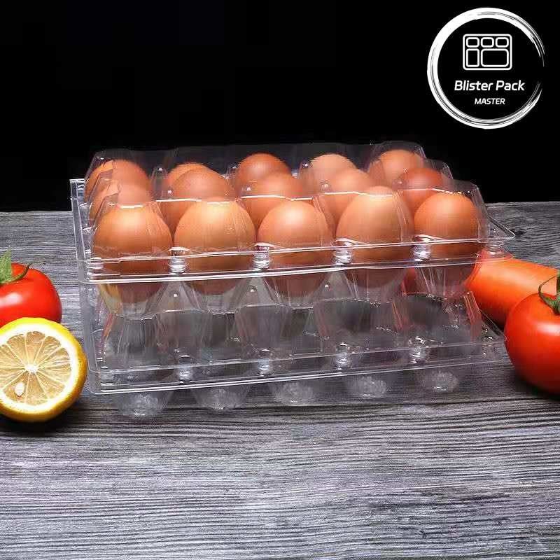 15 セル 掛け クラム シェル 透明 プラスチック 卵 トレイ 安全な 熱形 プラスチック 輸送 トレイ