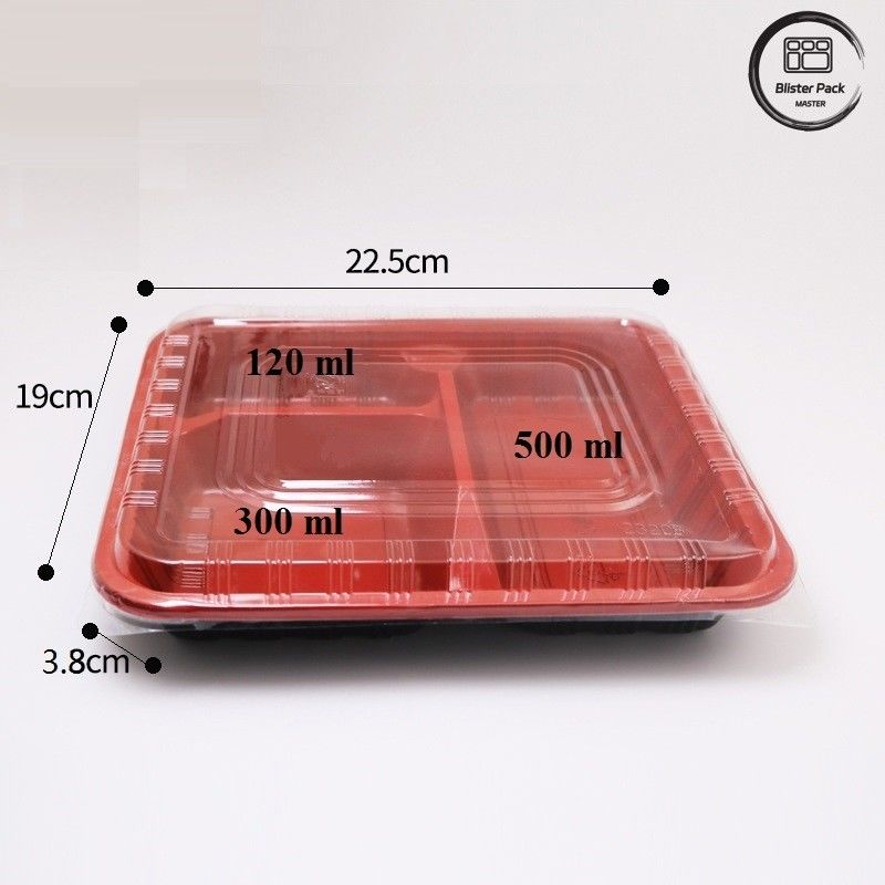 エコフレンドリー 3コンパートメント ベントボックス 使い捨て PP プラスチック マイクロウェーブと冷蔵庫セーフ