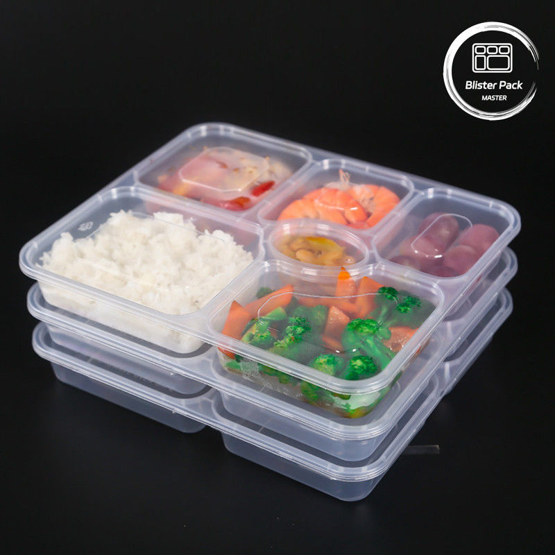 透明なプラスチックメールプレップ 6 コンパートメント ホテルとイベントのための使い捨てのベントボックス