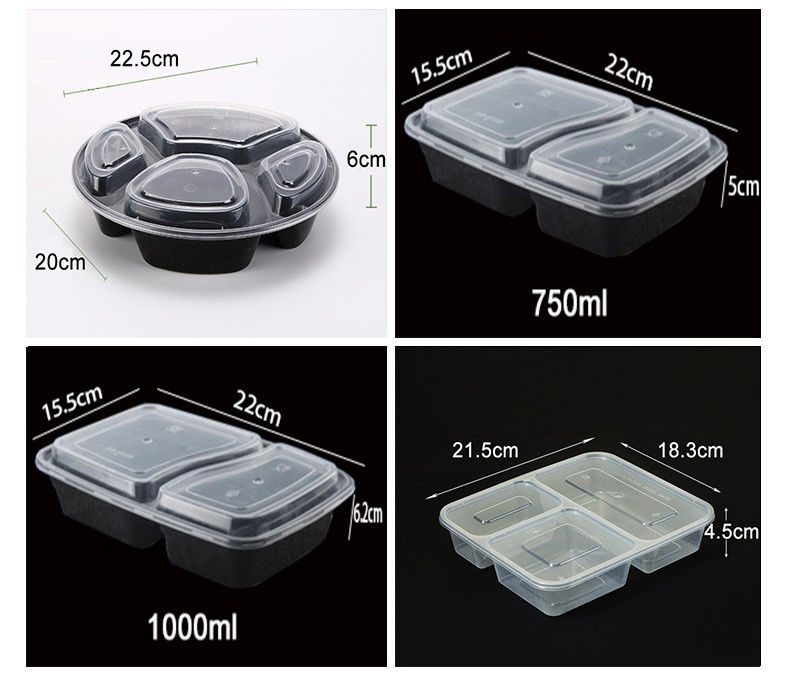 透明なプラスチックメールプレップ 6 コンパートメント ホテルとイベントのための使い捨てのベントボックス