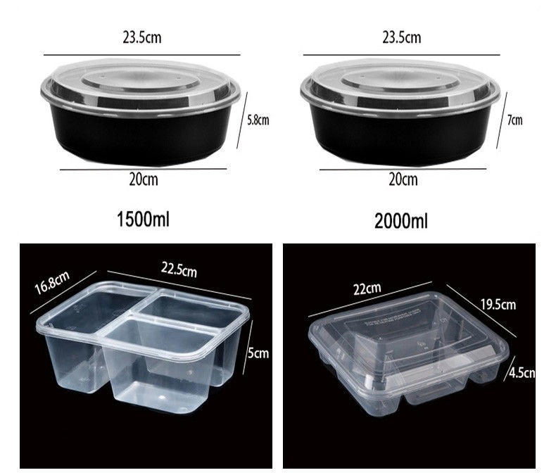 透明なプラスチックメールプレップ 6 コンパートメント ホテルとイベントのための使い捨てのベントボックス