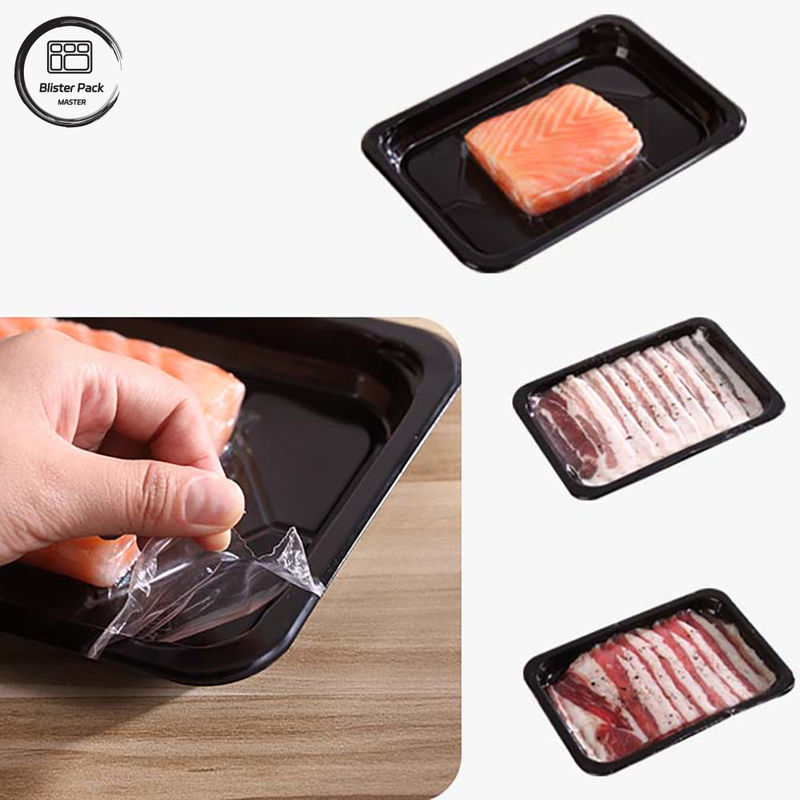 オーダーメイド リターット PP 肉皿 プラスチック オイスターと冷凍肉の包装 安全なシールと耐久性のあるデザイン