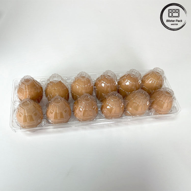 12 数える 再利用可能 鶏卵 プラスチック ブリスター トレイ 貯蔵と輸送のための熱形容 トレイ