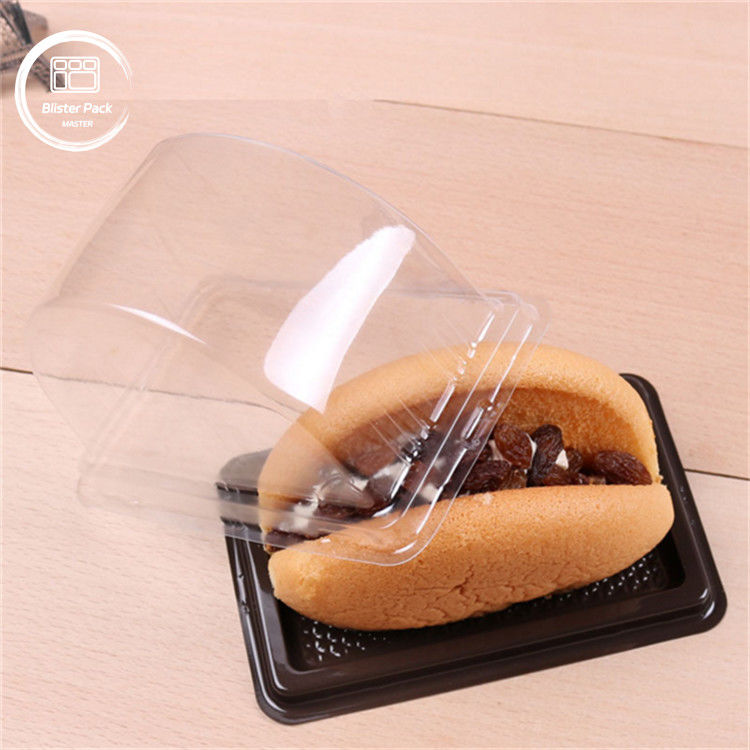 オーダーメイド 半円形透明プラスチックケーキトレイ 蓋付き ビスケット 封印付きラベル付き